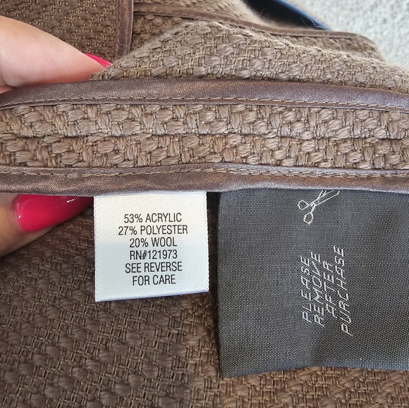 Simply Vera Women's Size L - Oxford Brown Buttonless Coat - no waist strap - Picture 5 of 6